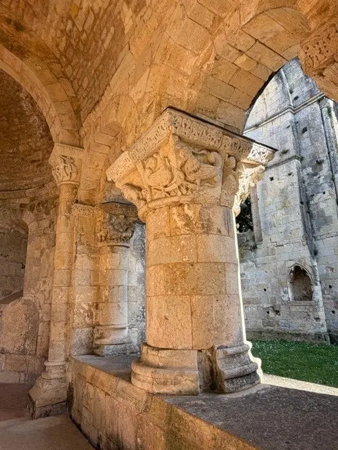 Medieval heritage near Bordeaux Romanesque columns