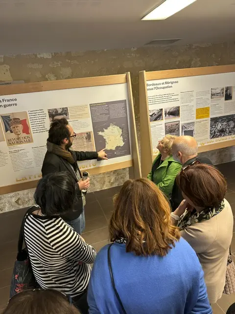 Guided tour of the Mérignac-Baudésert internment camp 1940-1944 exhibition, European teachers on an Erasmus+ mobility programme in Bordeaux